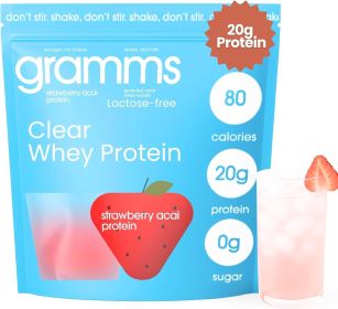 GRAMMS Clear Protein Powder, 20g Protein, Suitable for Both Men and Women | Grass-Fed Whey Isolate, Zero Sugar, Zero Lactose, No Bloating