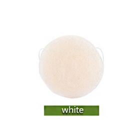 Konjac Sponge For Washing Face Round Konjac Konnyaku Sponge Facial Cleansing Exfoliator Bathing Puff Face Wash Puff (Option: White)