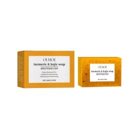 OUHOE Turmeric & Kojic Soap, Gentle Cleansing Skin Moisturizing Facial Body Care Soap (Option: 1PC)