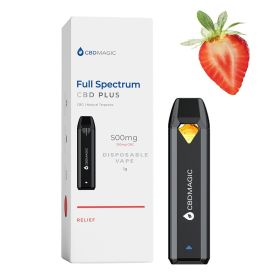 Full Spectrum CBD Vape for Relief 850mg (Type: Relief, Terpene Profile: Strawberry)