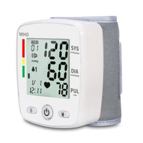 Wrist Blood Pressure Monitor Adjustable Automatic Wrist Cuff Voice Broadcast With 2 Users 180 Memory, Rechargeable Blood Pressure Monitors For Ho (Option: X1030B)